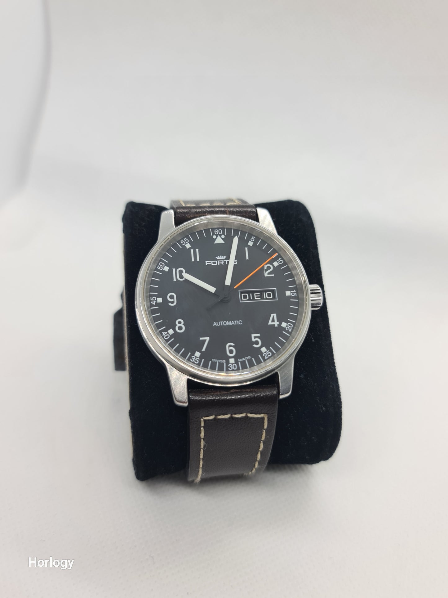 Fortis Flieger Watch Automatic Date Mens 40.5mm Swiss Made